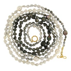 Valentin Magro Black and White, Large and Small Keshi Pearl Necklace