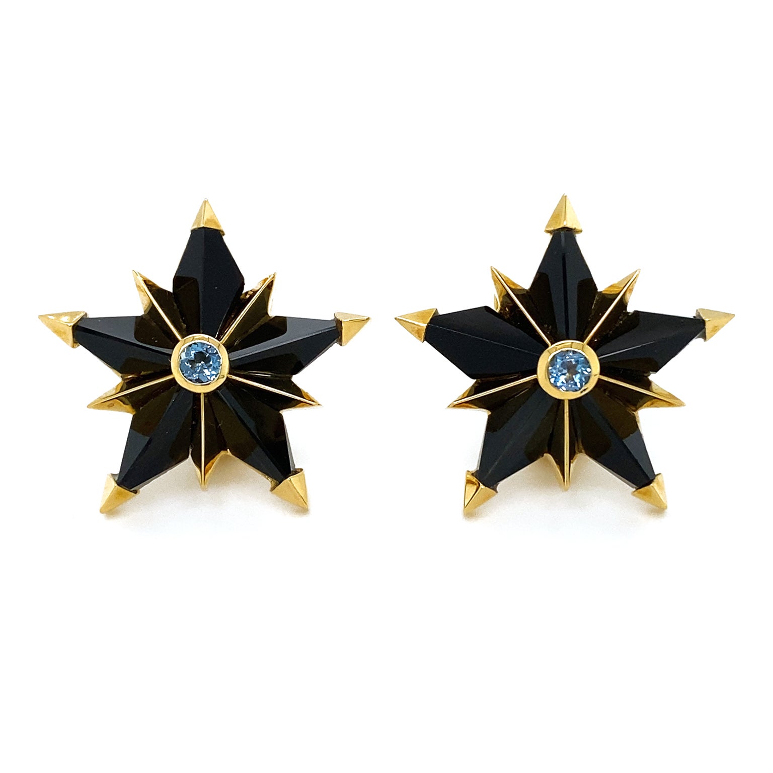 Black Jade Star Earrings