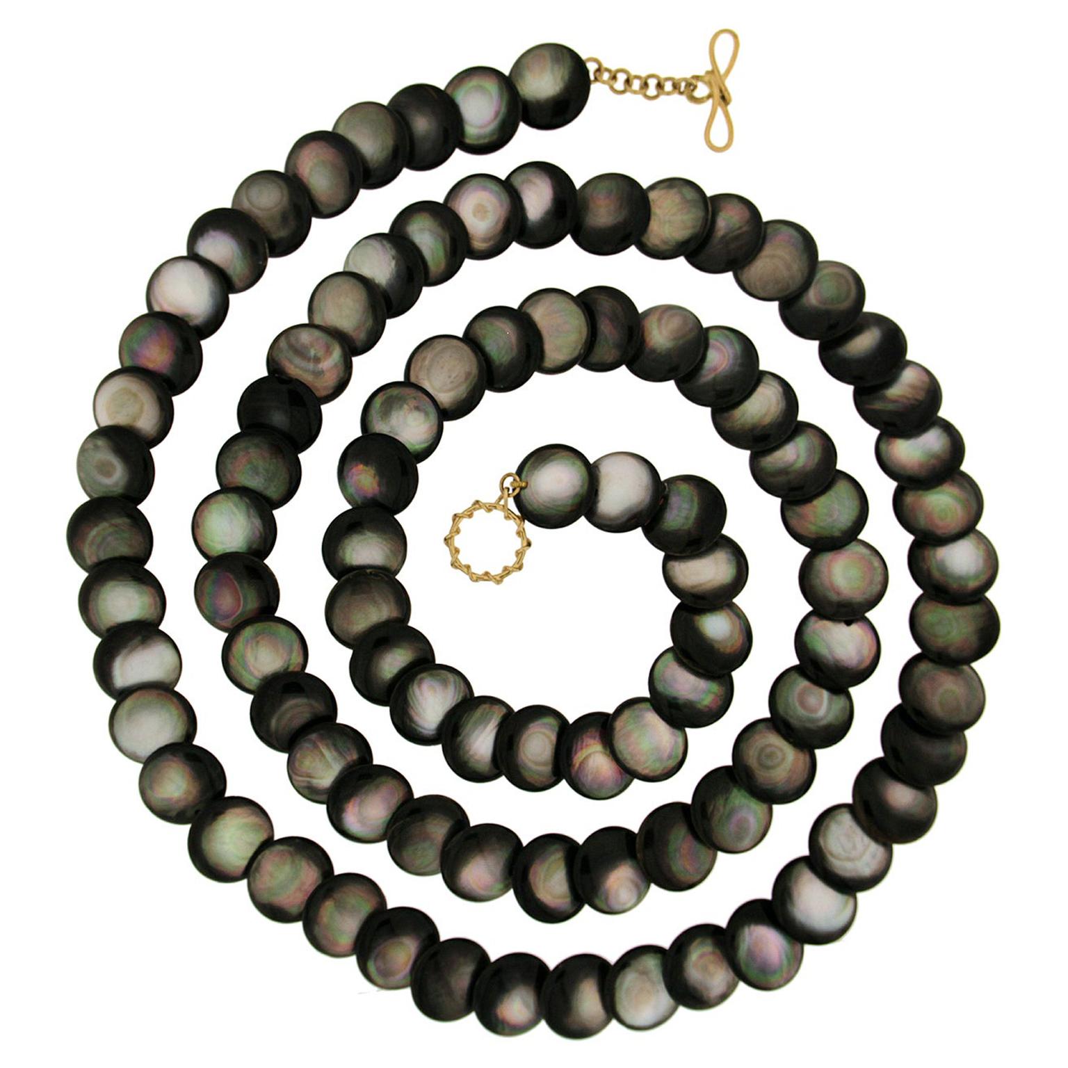 Valentin Magro Black Mother of Pearl Necklace For Sale