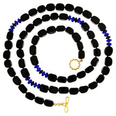 Valentin Magro Black Onyx and Lapis Necklace