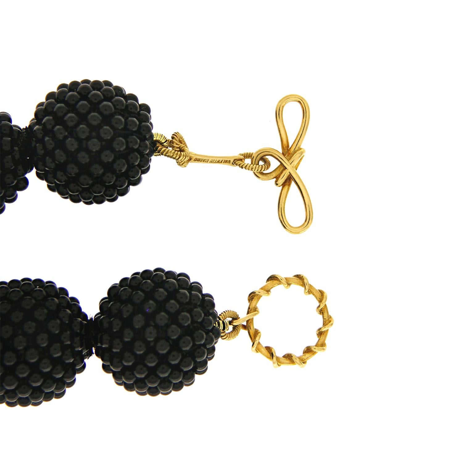 Women's Valentin Magro Black Onyx Woven Ball Necklace