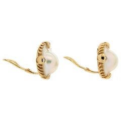 Valentin Magro Blister Pearl Diamond Gold Earrings