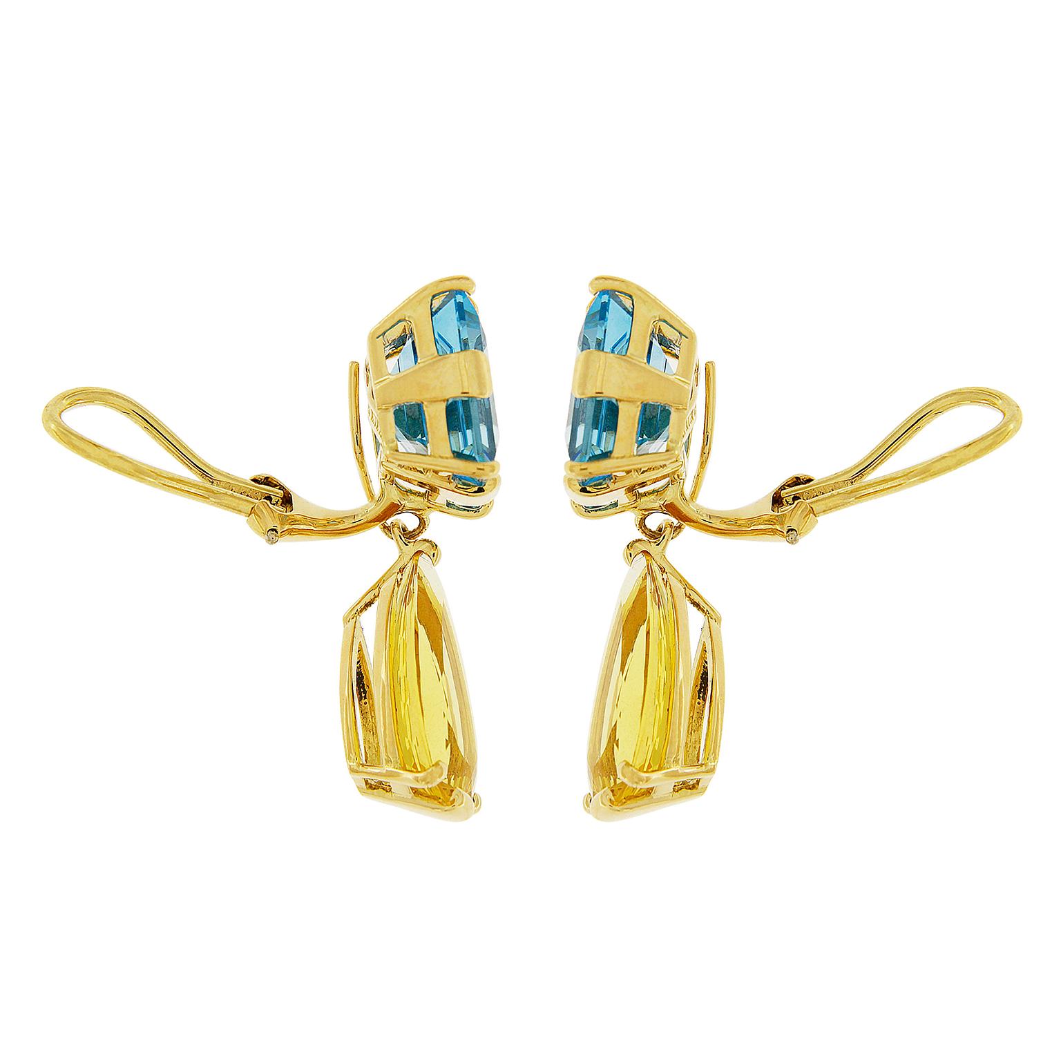 yellow and blue earrings