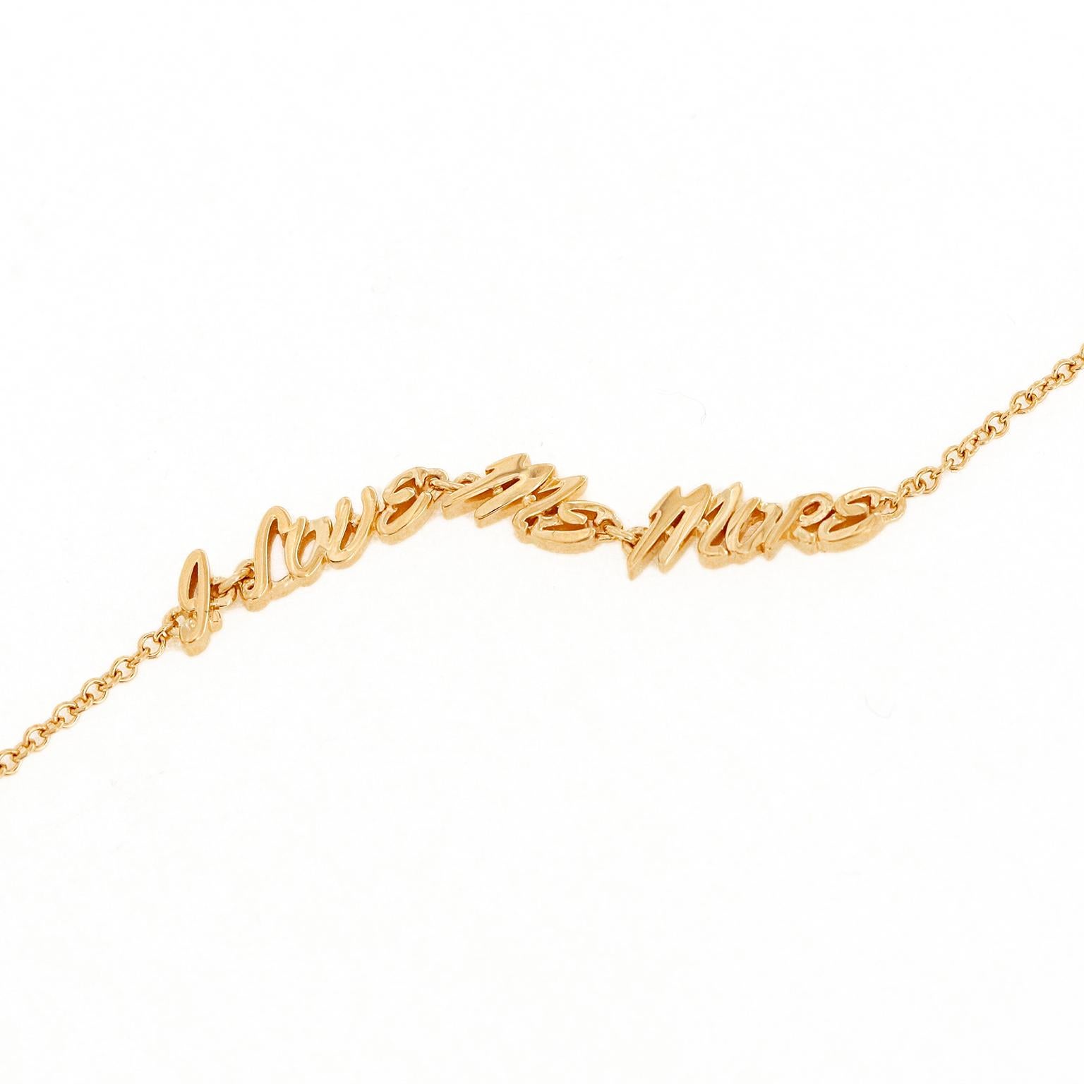 Bracelet Lettre I Love Me More en or rose 18K Neuf - En vente à New York, NY