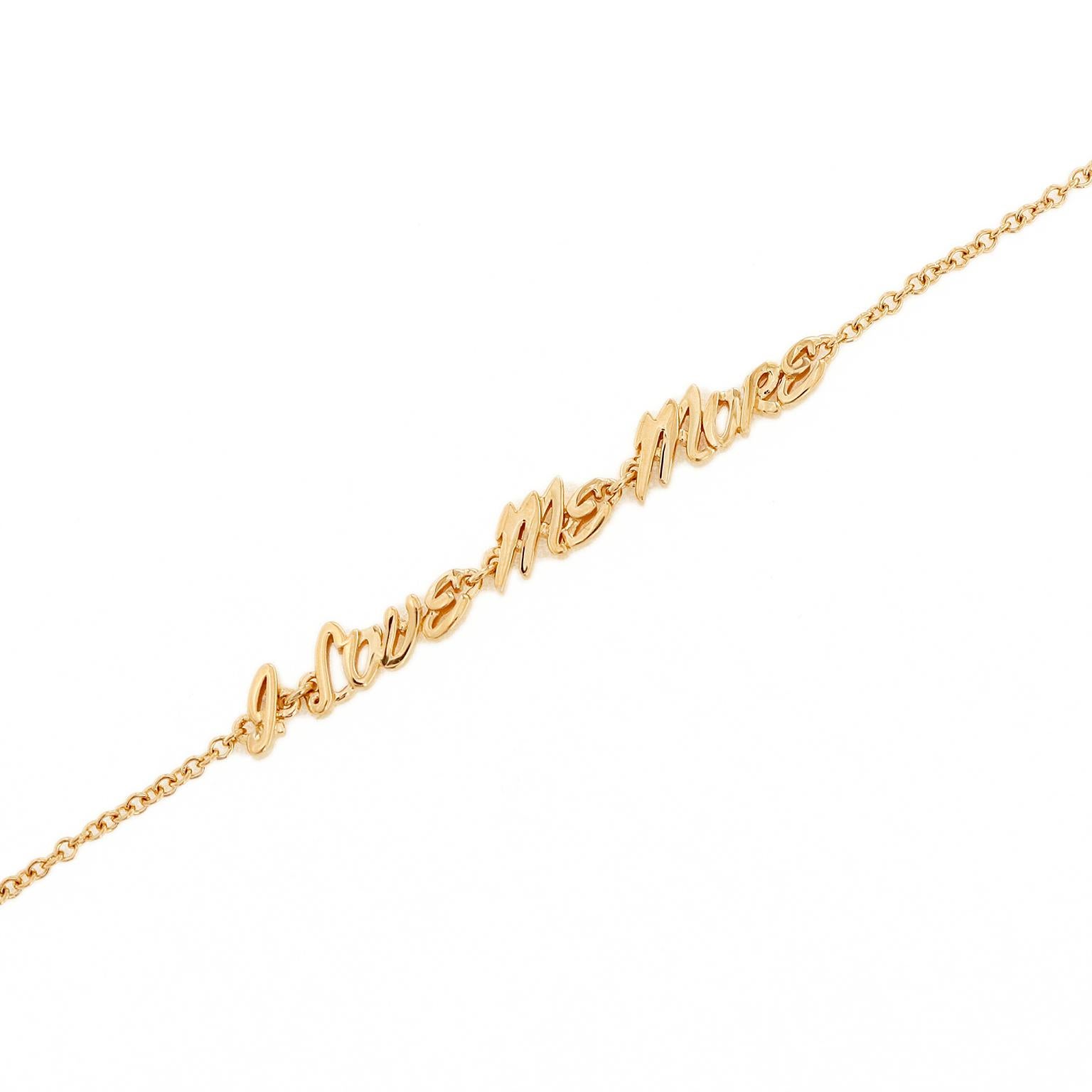 Bracelet Lettre I Love Me More en or rose 18K Pour femmes en vente