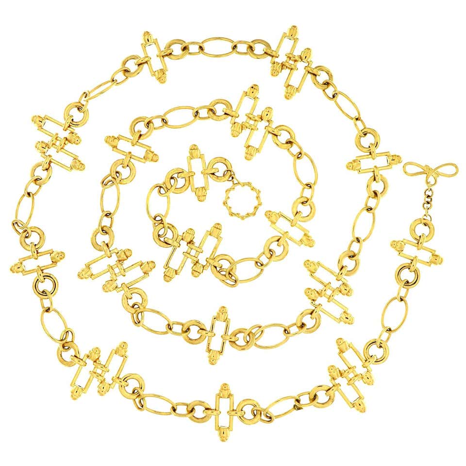 Gianni Versace Massive Link Chain Belt/Necklace With Medusas For Sale ...