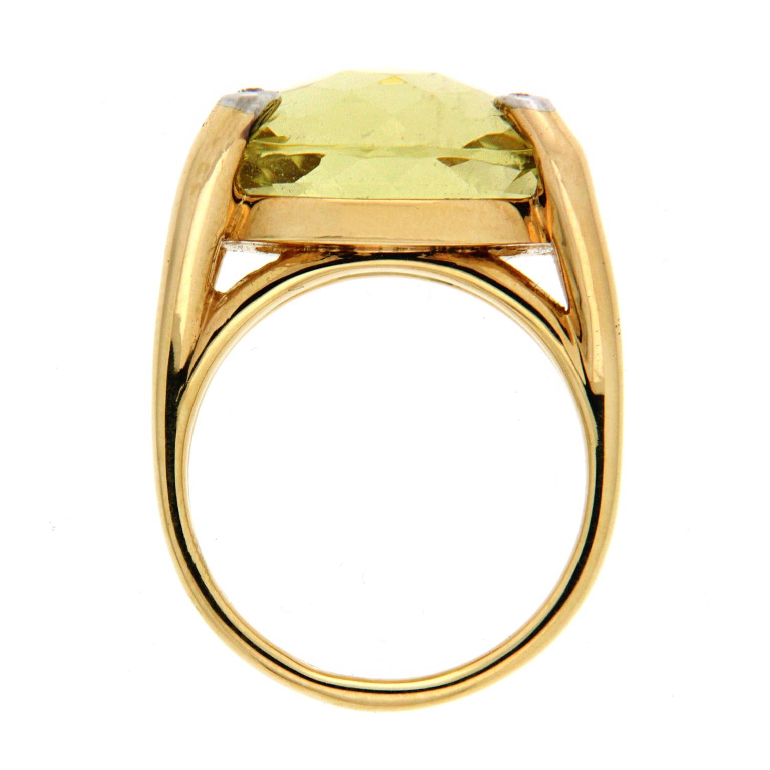 18 Karat Gelbgold Candy Green Amethyst-Diamantring im Zustand „Neu“ im Angebot in New York, NY