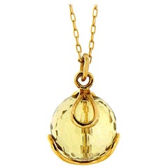 Valentin Magro Carina Faceted Citrine Yellow Gold Pendant Necklace