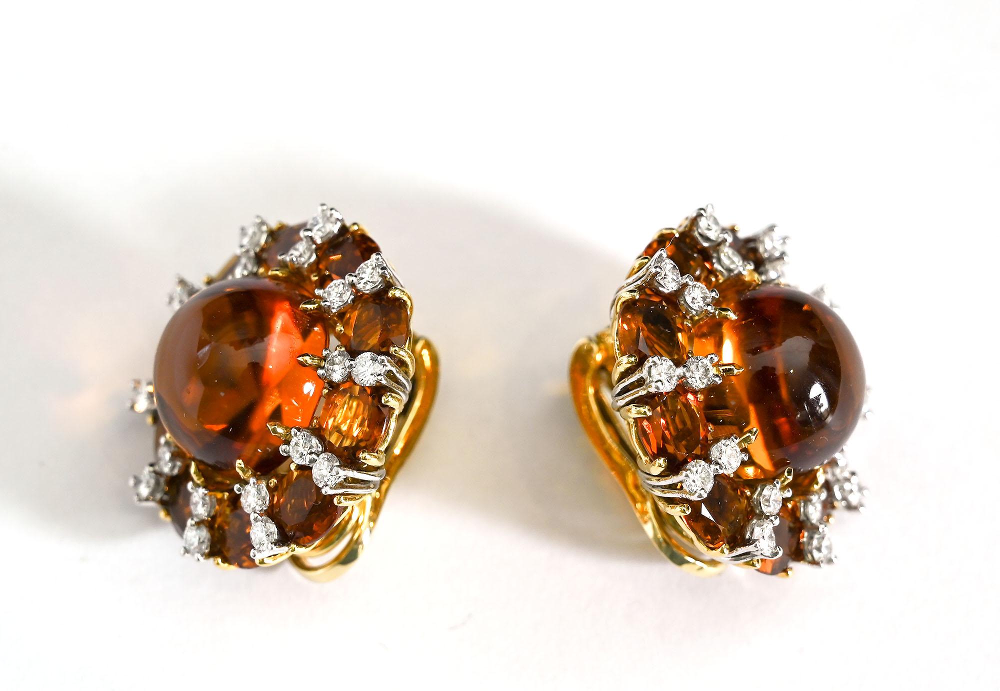 Contemporary Valentin Magro Citrine and Diamond Earrings For Sale