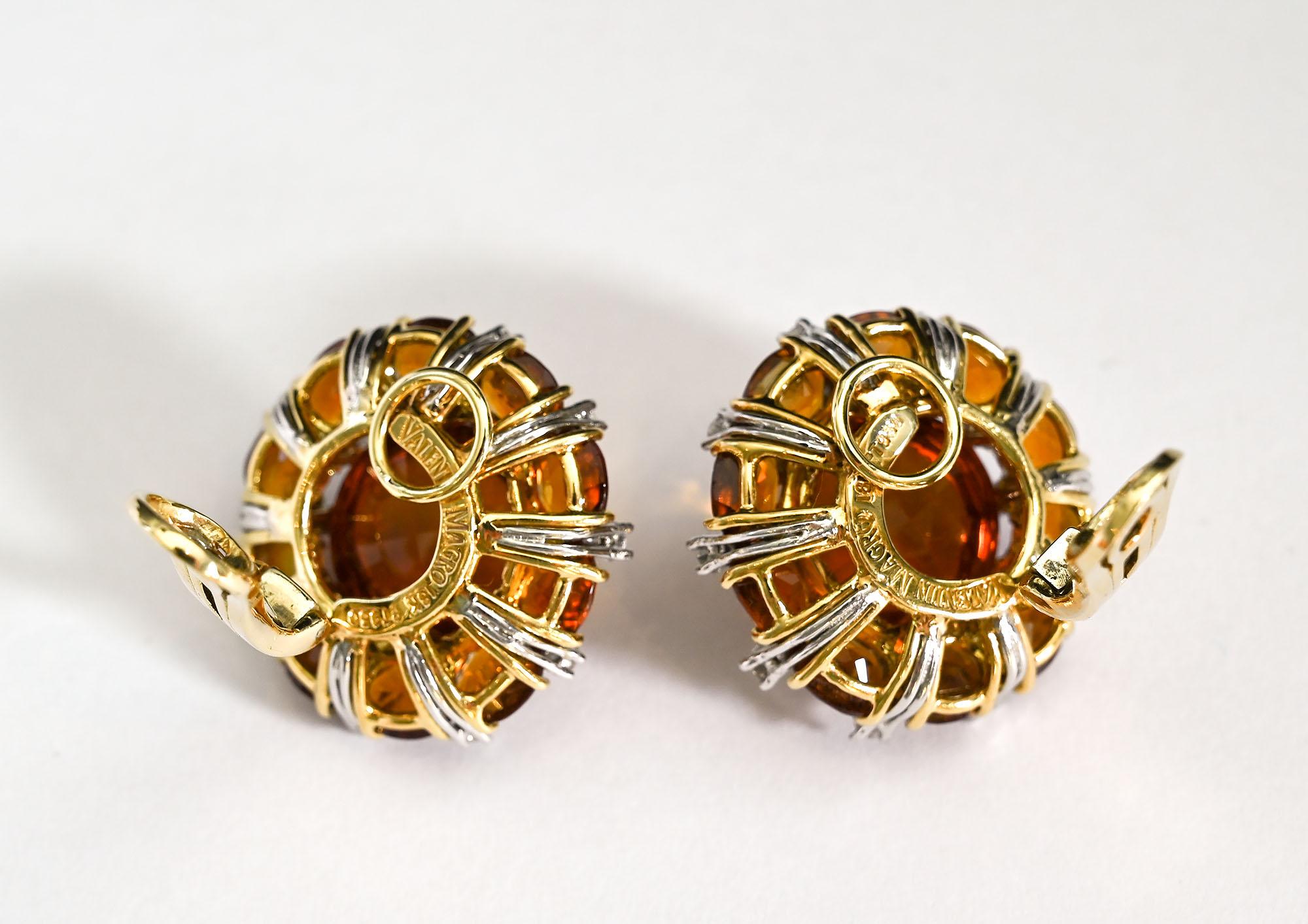 Valentin Magro Citrine and Diamond Earrings In Excellent Condition For Sale In Darnestown, MD