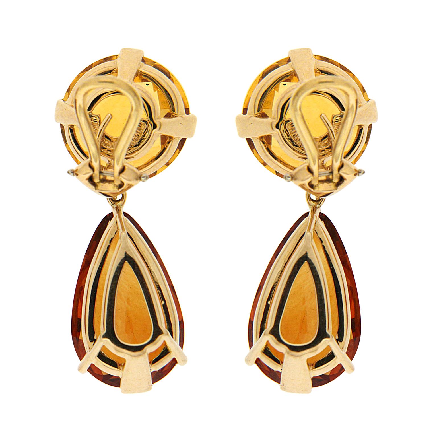 Women's Valentin Magro Citrine Gold Round and Drop Earrings
