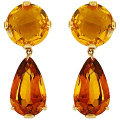 Valentin Magro Citrine Gold Round and Drop Earrings
