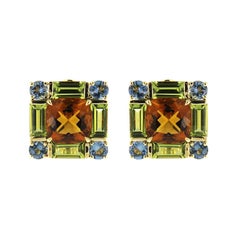 Valentin Magro Citrine, Peridot and Aquamarine Earrings