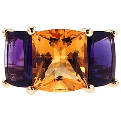 Valentin Magro Colori Citrine and Amethyst Three-Stone Ring