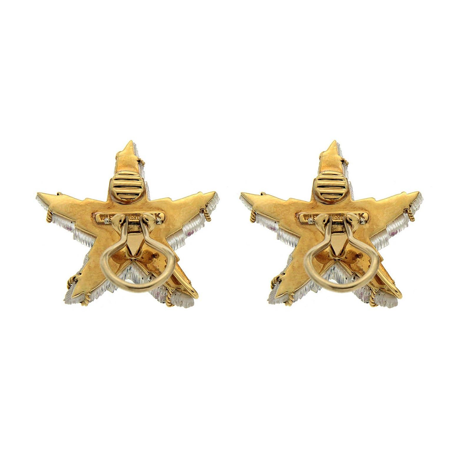 Women's Valentin Magro Crystal Starfish Earrings with Colored Stones