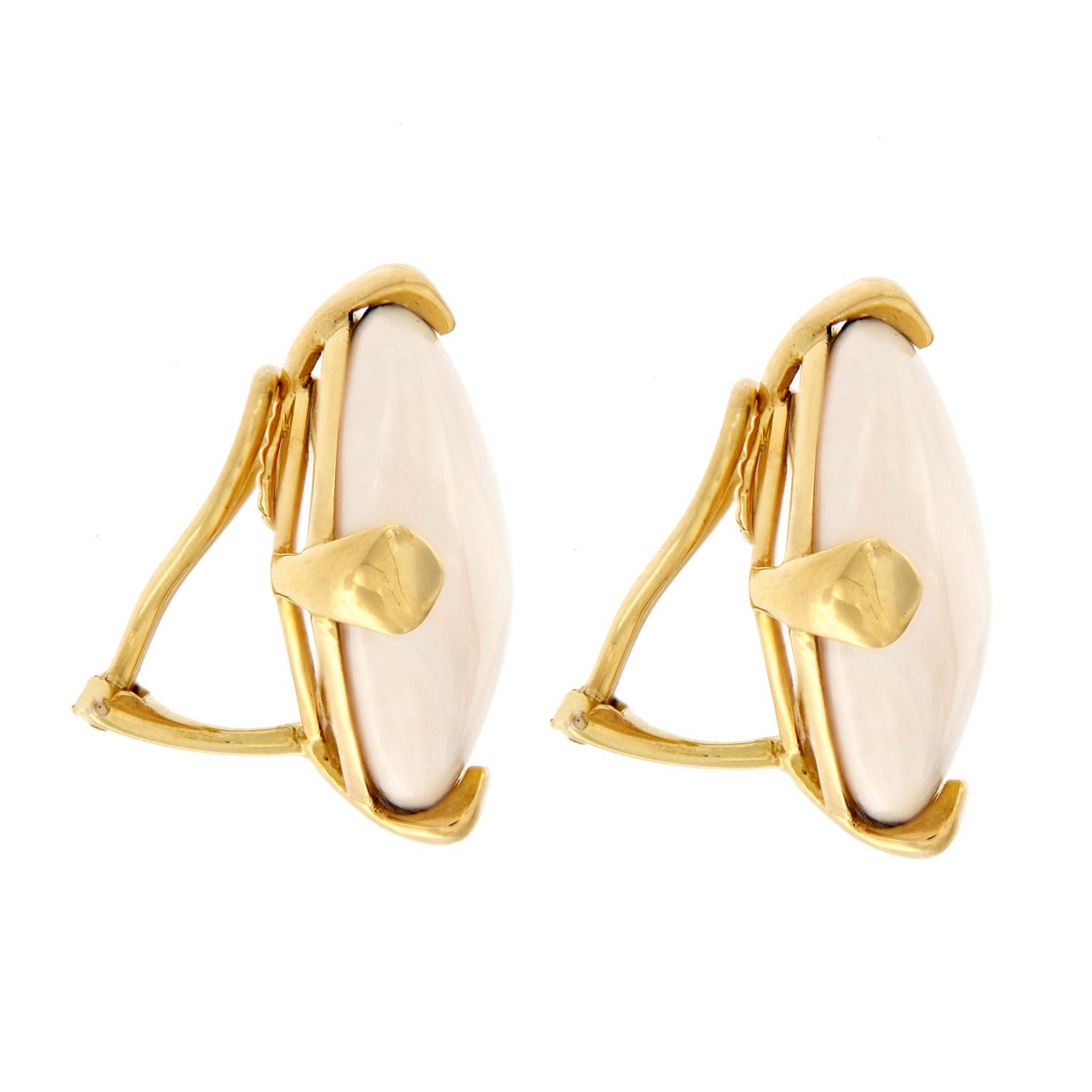 Valentin Magro Cushion White Coral Earrings  In New Condition In New York, NY