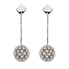 Valentin Magro Diamond Dangling Ball and Pyramid Earrings