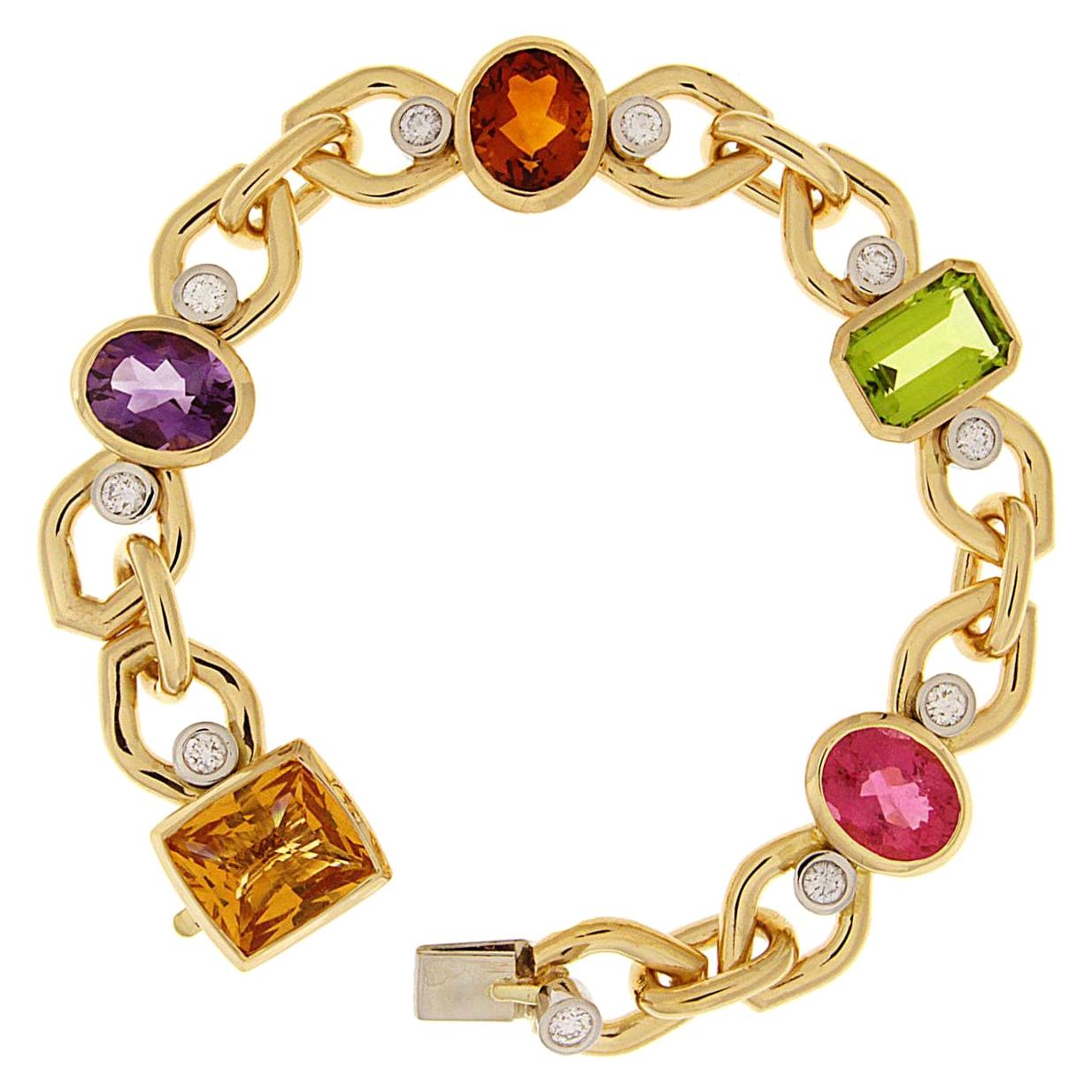 Valentin Magro Diamond Gemstone Link Bracelet