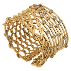 Valentin Magro Diamond Gold Angular Net Bracelet