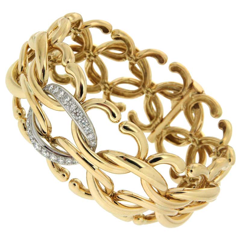 Lanvin Goldtone White Crystal-Embellished Multistrand Snake-Chain ...