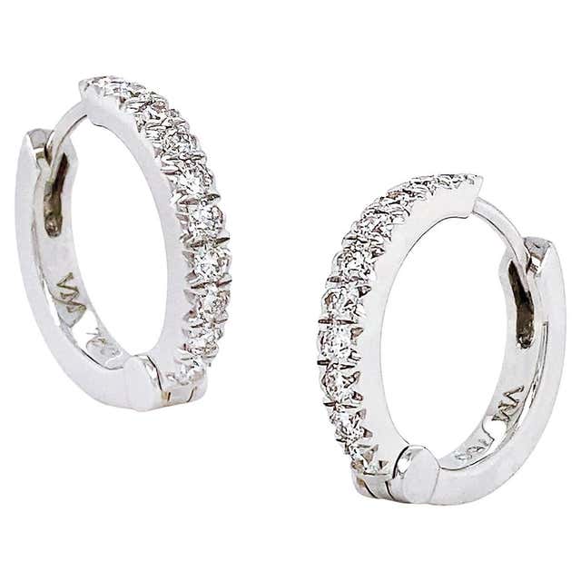 Leo Pizzo 18k White and Yellow Gold Diamonds Pair of Hoop Earrings For ...