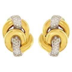 Valentin Magro Diamond Yellow Gold Knot Earrings