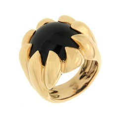 Valentin Magro Dome Pavé Ring with Black Onyx in Yellow Gold