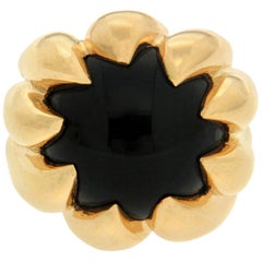 Valentin Magro Dome Pavé Ring with Black Onyx in Yellow Gold