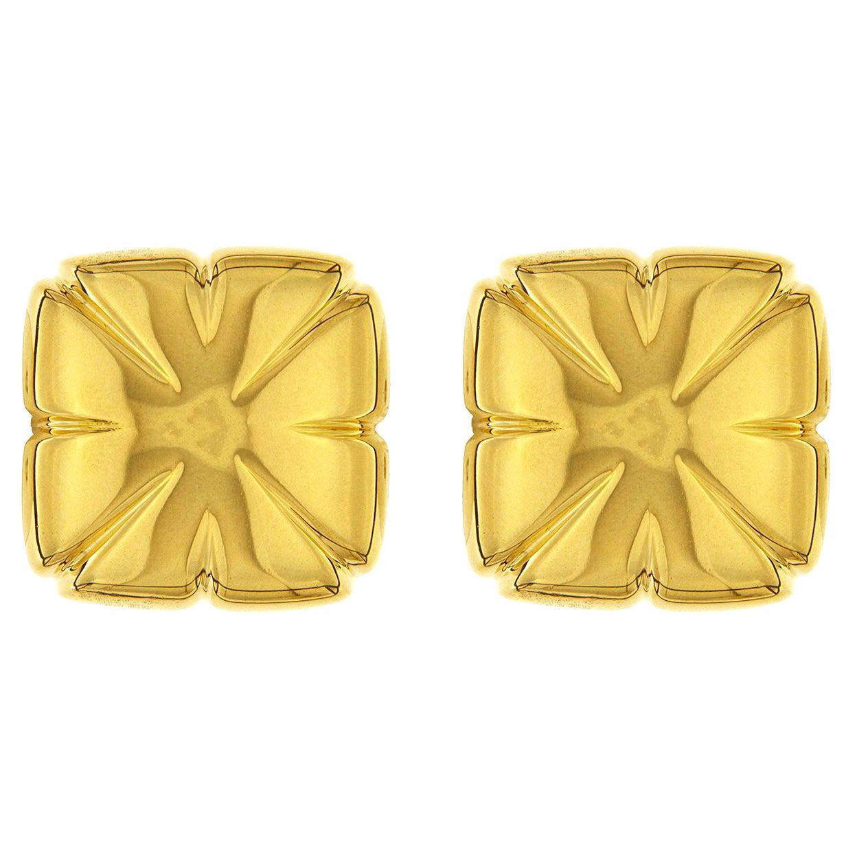 Valentin Magro Earrings Square 18 Karat Yellow Gold Earrings