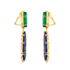Valentin Magro Emerald Bullets and Sapphire Drop Earrings