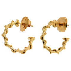 Valentin Magro Extra Small Gold Rope Hoop Nautical Earrings