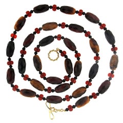 Valentin Magro Facetted Tiger Eye Carnelian Roundels Necklace