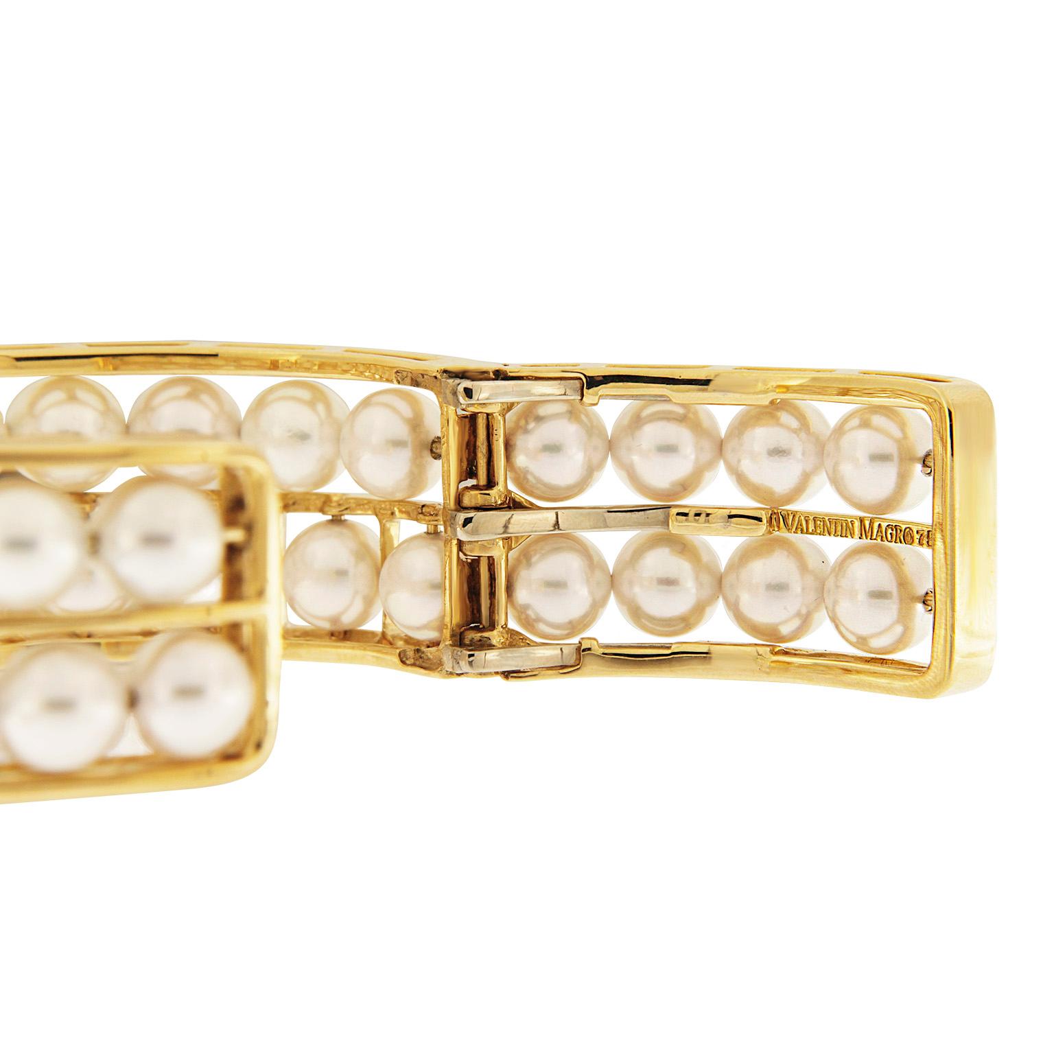 Valentin Magro Floating Two Rows Pearl Bracelet 2