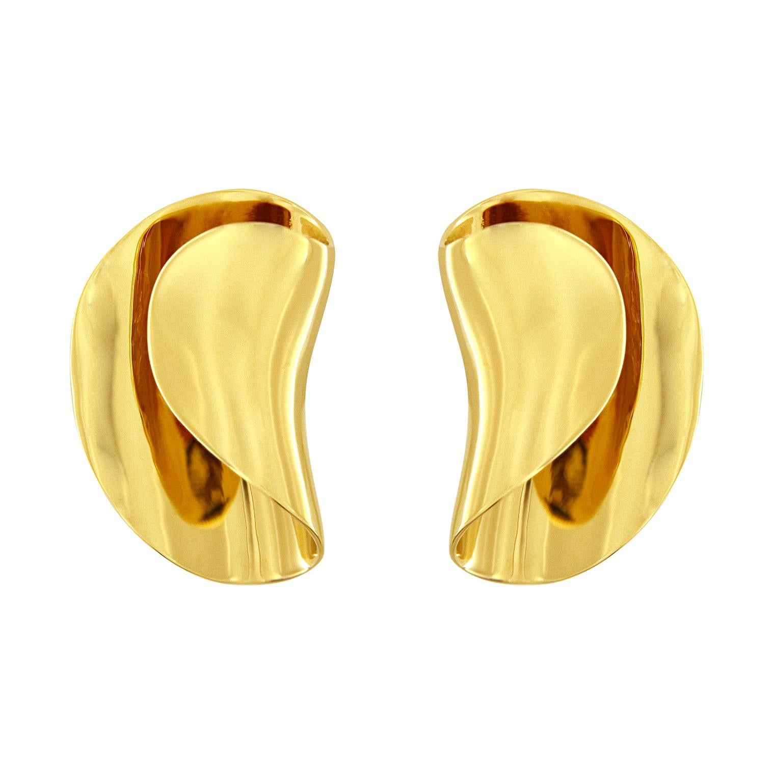 Valentin Magro Fold Over Yellow Gold Earrings