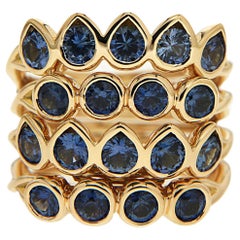 Valentin Magro Four-Band Blue Sapphire Gold Ring