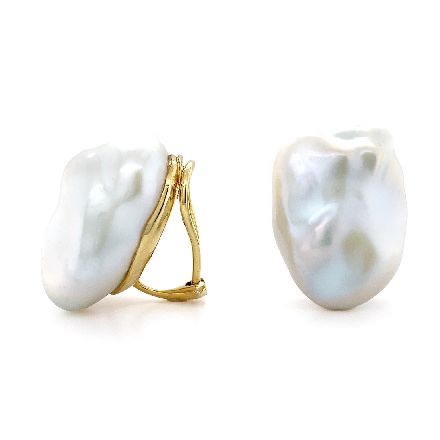 18k Gold Filled Row of Baroque Pearls Threader Earrings main image 0