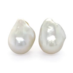 Freshwater Baroque Pearl 18K Yellow Gold Earrings