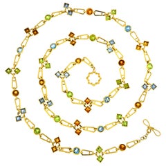Valentin Magro Geometric Color Stone Chain Necklace