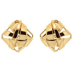 Valentin Magro Geometric Fold Over Gold Earrings
