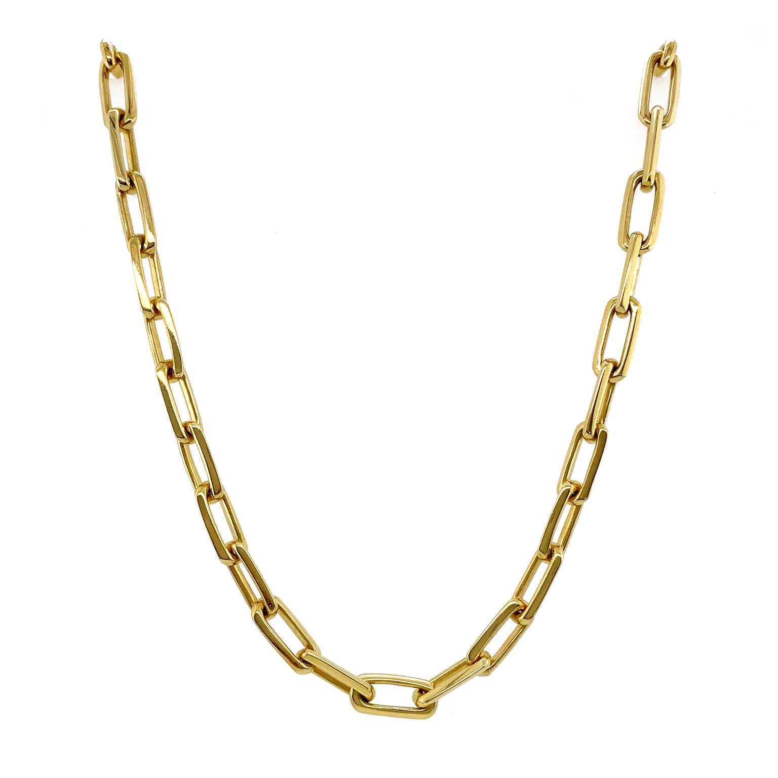 18 Karat Gelbgold Facettierte Gliederkette Halskette im Zustand „Neu“ im Angebot in New York, NY