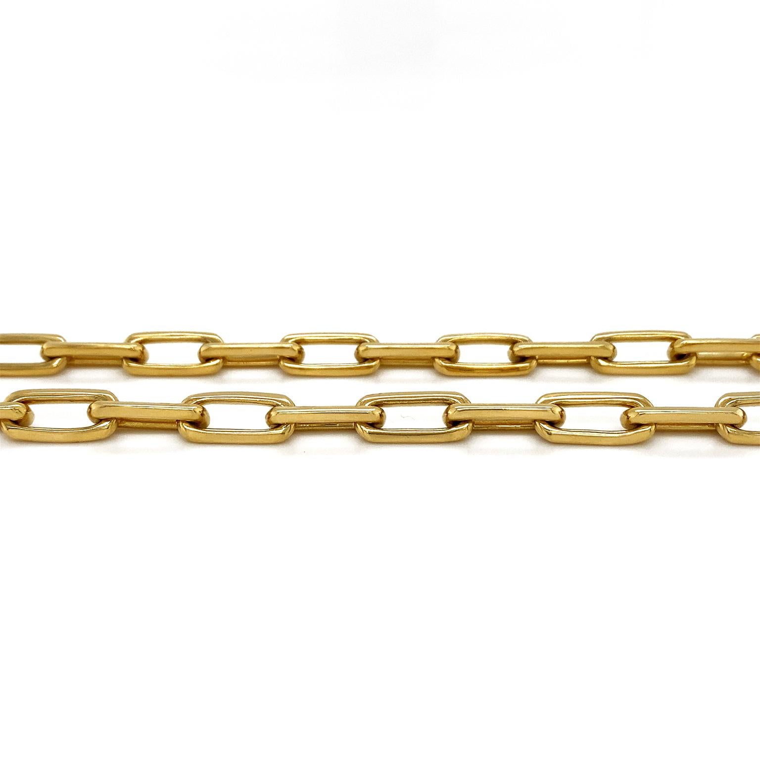 18 Karat Gelbgold Facettierte Gliederkette Halskette für Damen oder Herren im Angebot