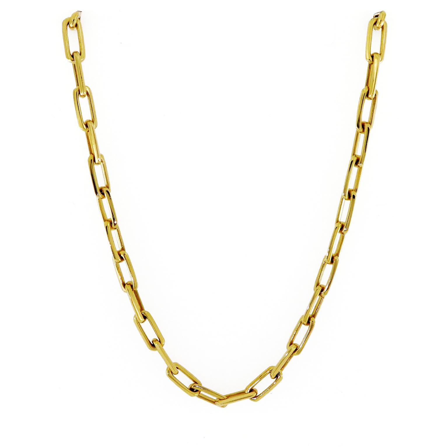 Gold Faceted Link Necklace
