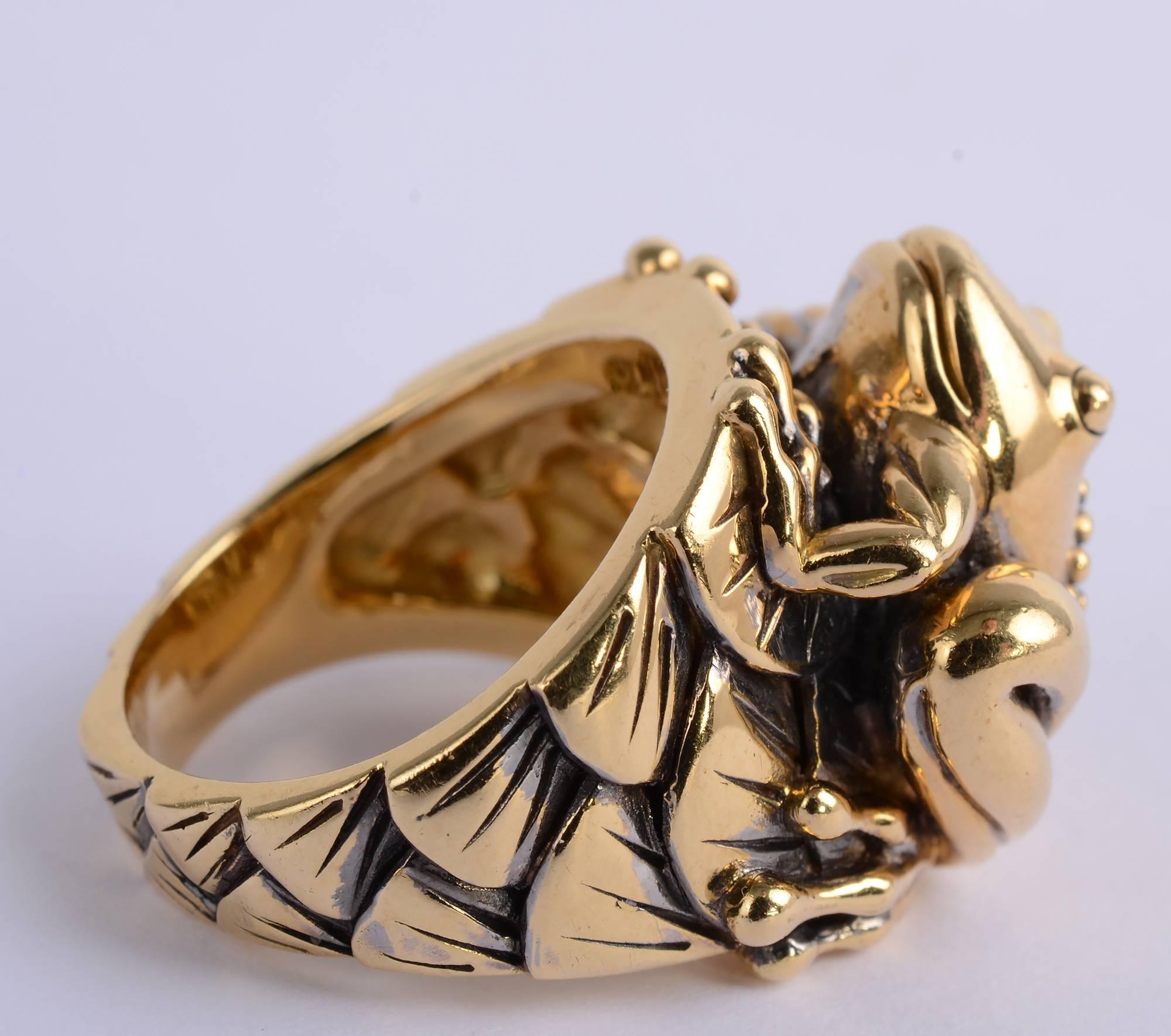 Modern Valentin Magro Gold Frog Ring For Sale
