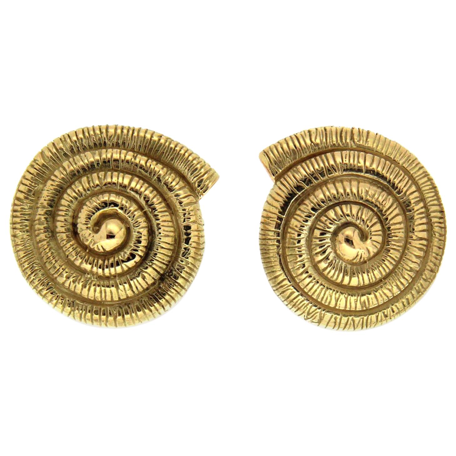 Valentin Magro Gold Nautilus Shell Earrings