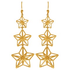 Valentin Magro Gold Star Dangle Earrings with French Wire