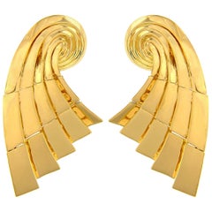 Valentin Magro Gold Swirling Basket Earrings