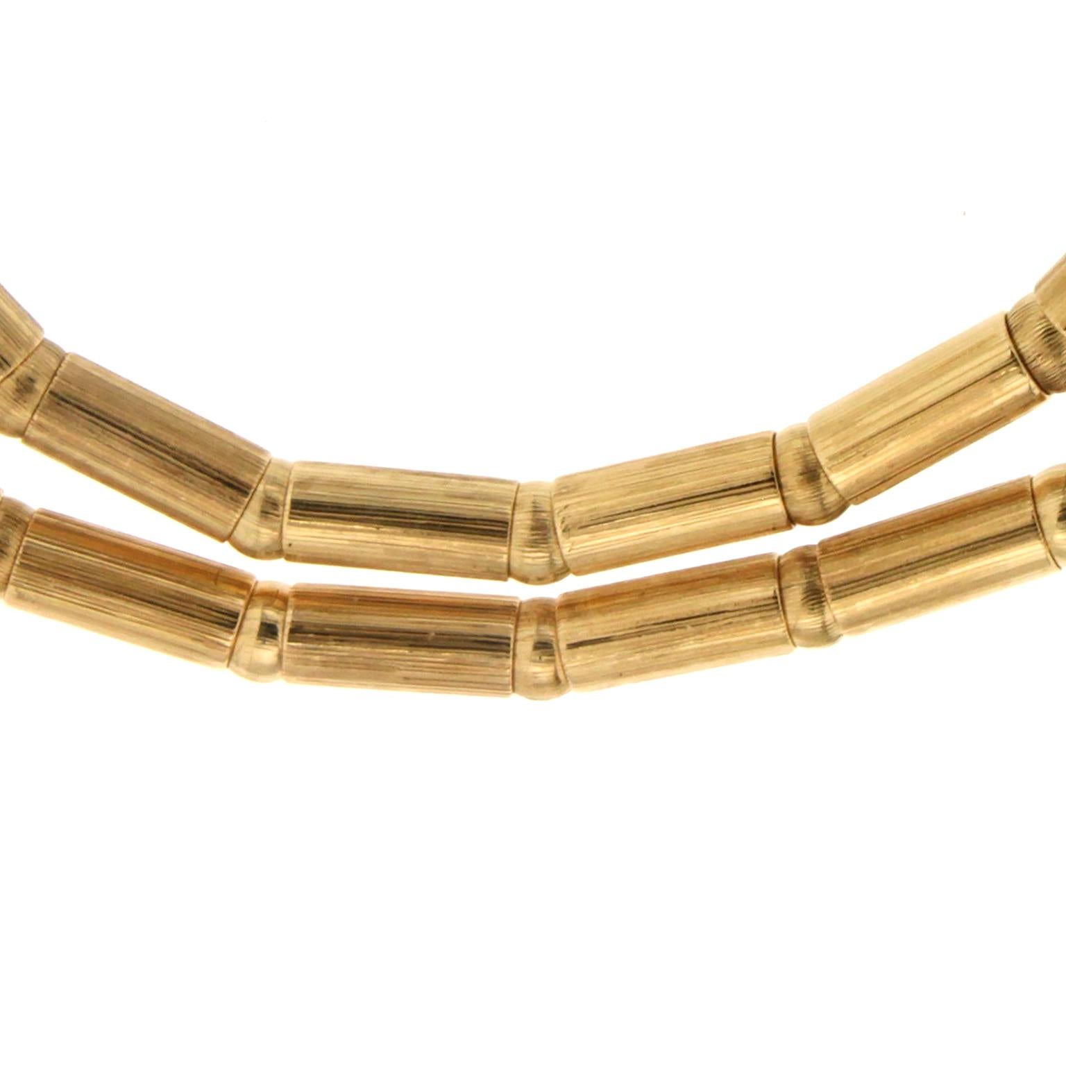 Valentin Magro Gold Tube and Ball Chain Necklace In New Condition In New York, NY