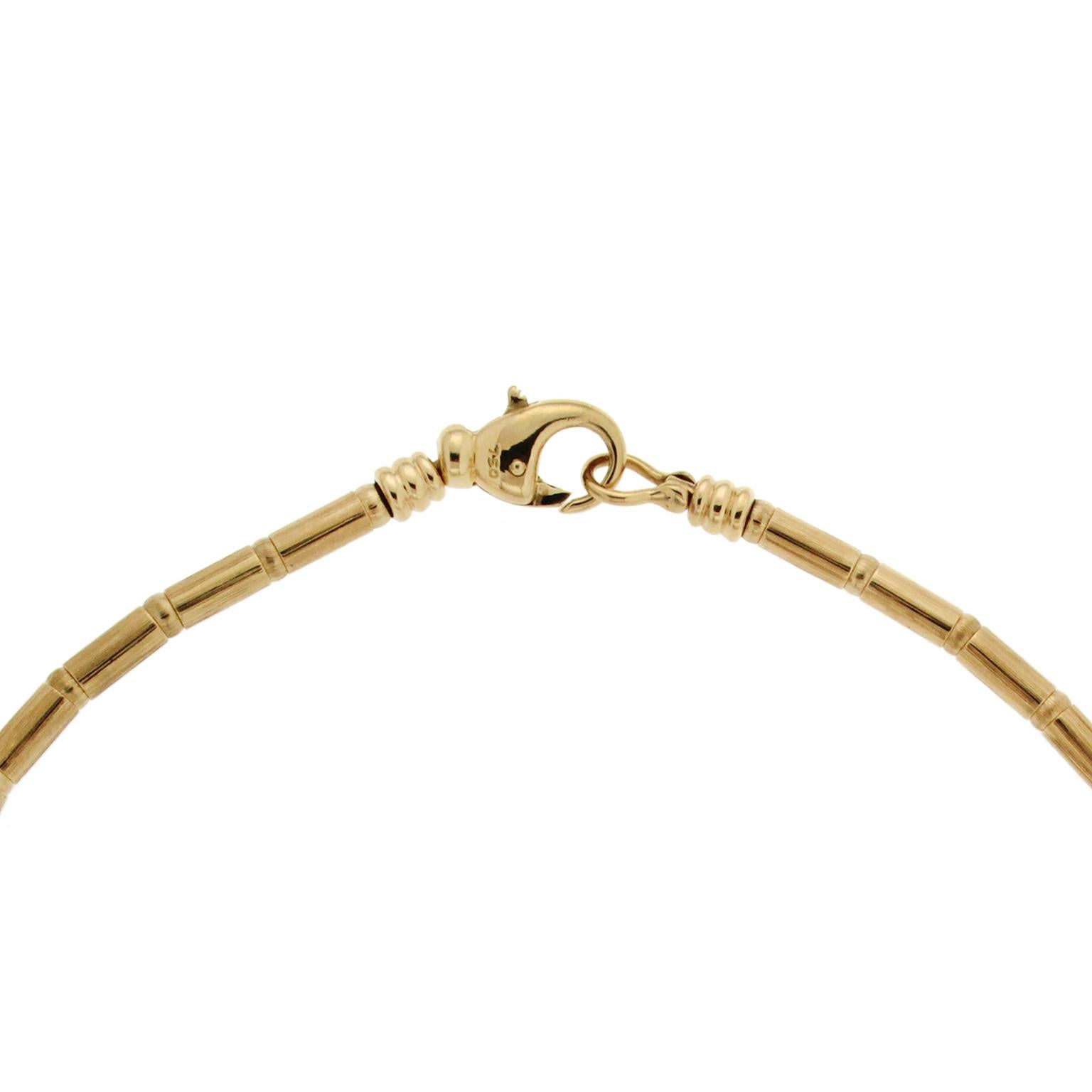 Women's or Men's Valentin Magro Gold Tube and Ball Chain Necklace