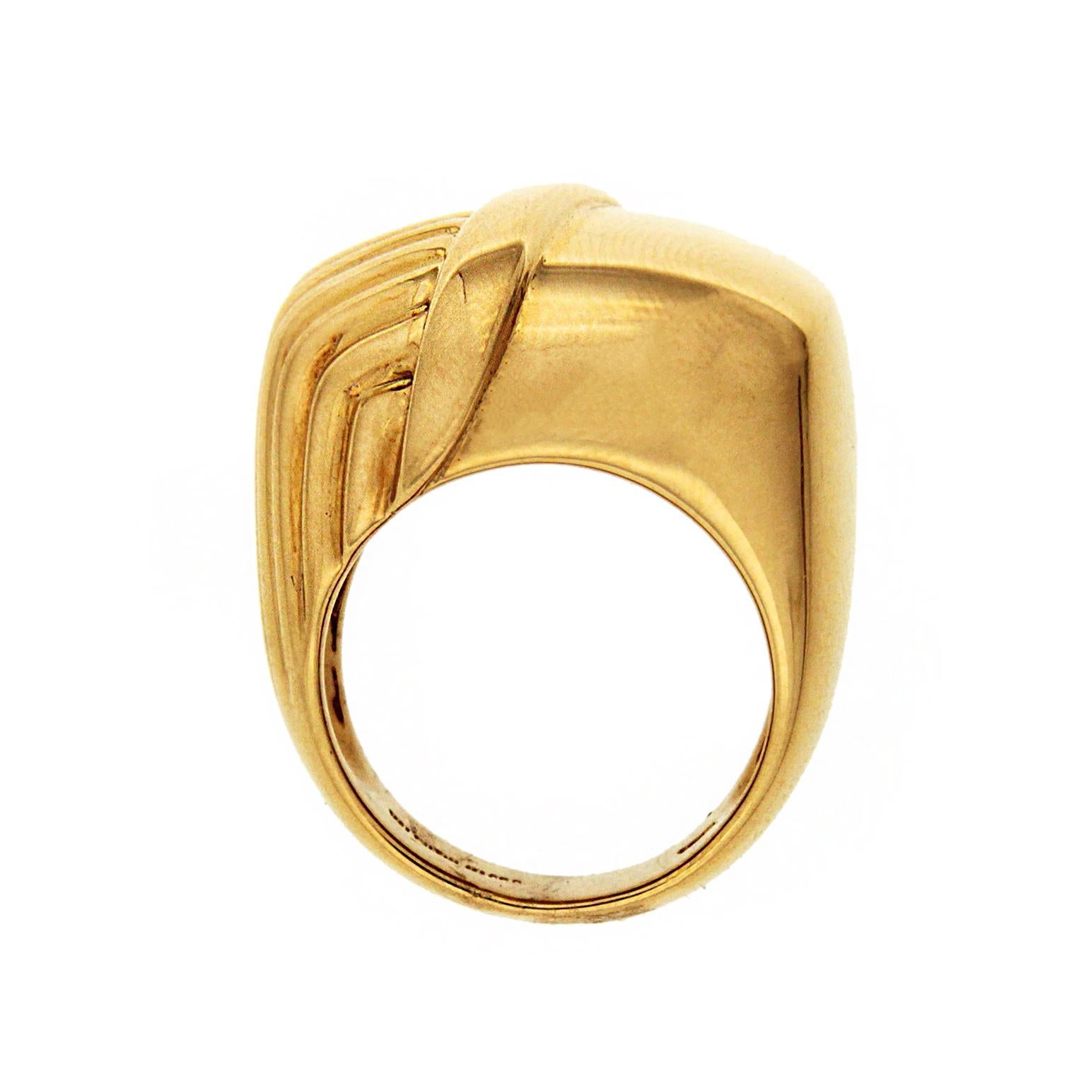 Women's or Men's Valentin Magro Half Woven Textured High Polish Gold Ring