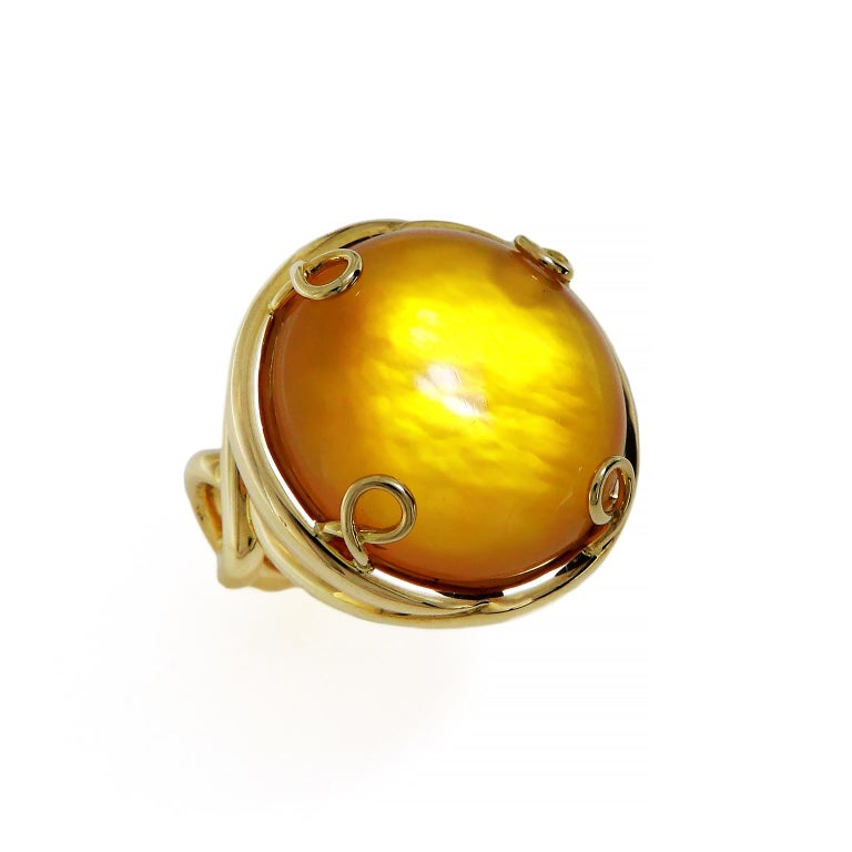 Valentin Magro Helix Round Citrine Gold Ring For Sale at 1stDibs